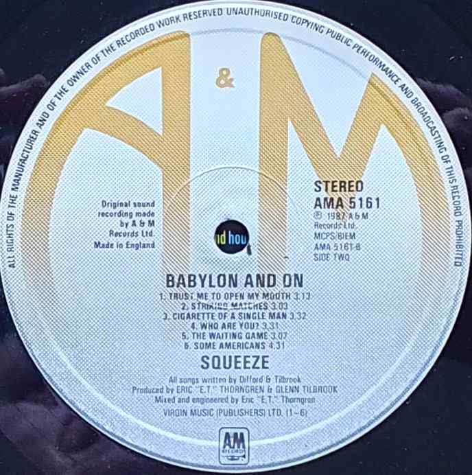 AMA 5161 Babylon and on Squeeze Label